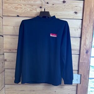 Makita Mens Black CoolDry Long Sleeve Mock‎ Neck Shirt Style 3900 Size L